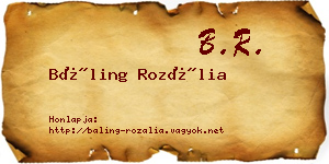 Báling Rozália névjegykártya