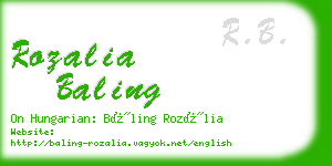 rozalia baling business card
